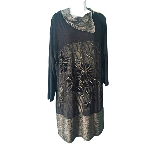 Vintage Dresses & Skirts - Vintage Happy Women 80’s Embellished Sweater Dress